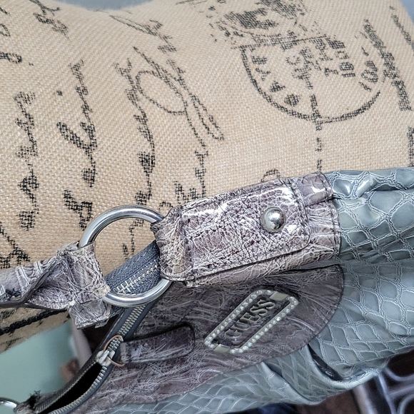 Guess Gray Purse with Silver Hardware and Rhinestone Detail - Picture 3 of 10
